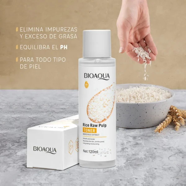 tonico facial exfoliante de arroz